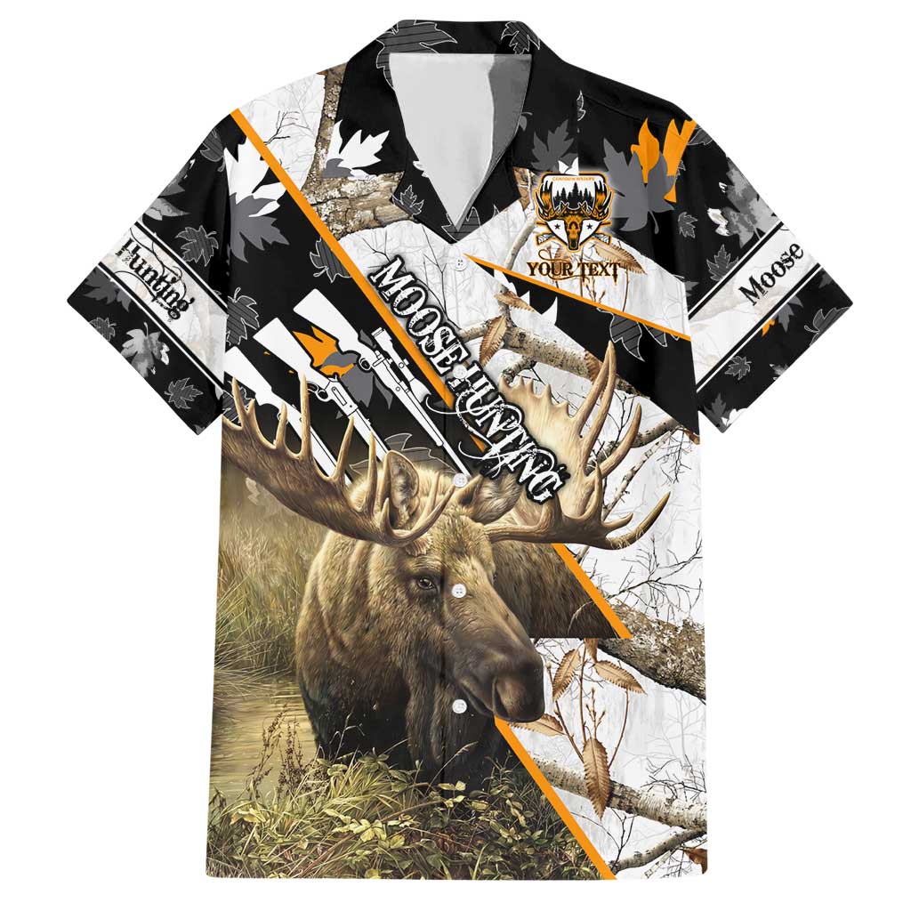 Personalized Moose Hunting Hawaiian Shirt Autumn Wilderness Adventure Camo