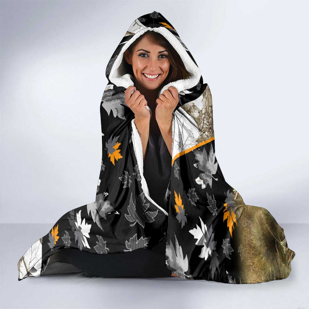 Moose Hunting Hooded Blanket Autumn Wilderness Adventure Camo