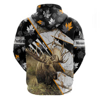 Personalized Moose Hunting Hoodie Autumn Wilderness Adventure Camo