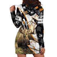Personalized Moose Hunting Hoodie Dress Autumn Wilderness Adventure Camo