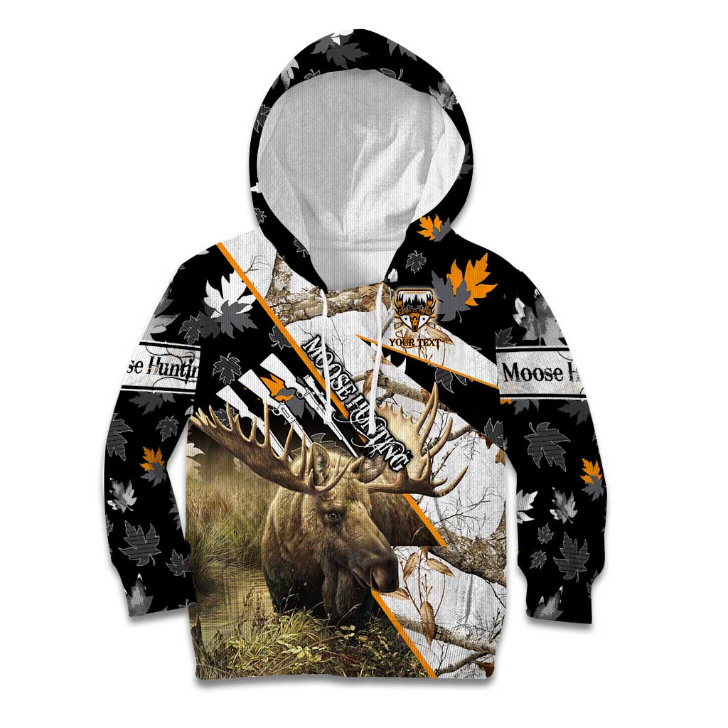 Personalized Moose Hunting Kid Hoodie Autumn Wilderness Adventure Camo