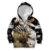 Personalized Moose Hunting Kid Hoodie Autumn Wilderness Adventure Camo