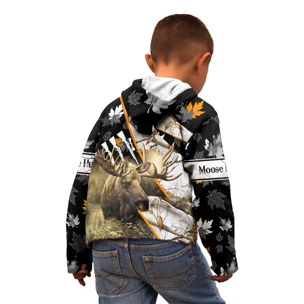 Personalized Moose Hunting Kid Hoodie Autumn Wilderness Adventure Camo