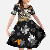 Personalized Moose Hunting Kid Short Sleeve Dress Autumn Wilderness Adventure Camo