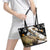 Moose Hunting Leather Tote Bag Autumn Wilderness Adventure Camo