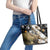Moose Hunting Leather Tote Bag Autumn Wilderness Adventure Camo