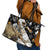Moose Hunting Leather Tote Bag Autumn Wilderness Adventure Camo