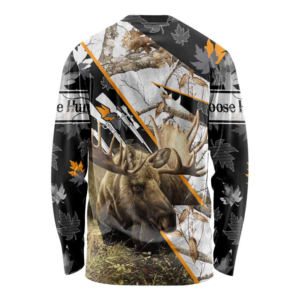 Personalized Moose Hunting Long Sleeve Shirt Autumn Wilderness Adventure Camo