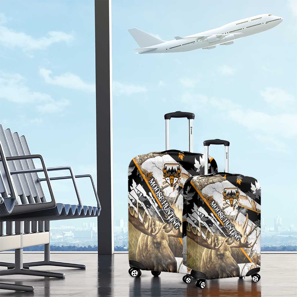 Moose Hunting Luggage Cover Autumn Wilderness Adventure Camo