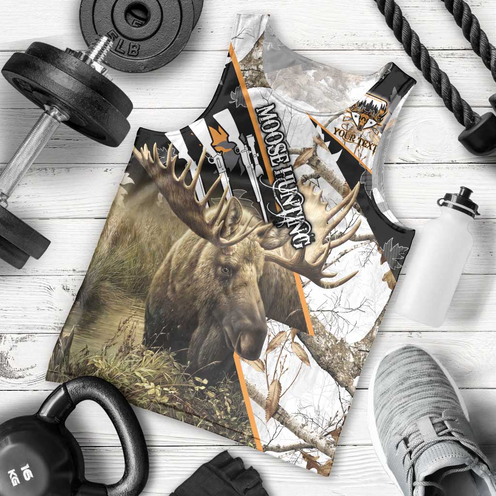 Personalized Moose Hunting Men Tank Top Autumn Wilderness Adventure Camo
