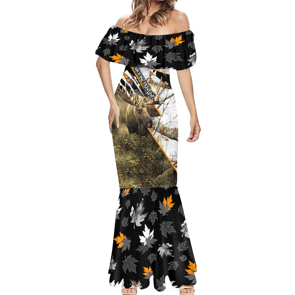 Personalized Moose Hunting Mermaid Dress Autumn Wilderness Adventure Camo