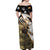 Personalized Moose Hunting Off Shoulder Maxi Dress Autumn Wilderness Adventure Camo