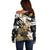Personalized Moose Hunting Off Shoulder Sweater Autumn Wilderness Adventure Camo