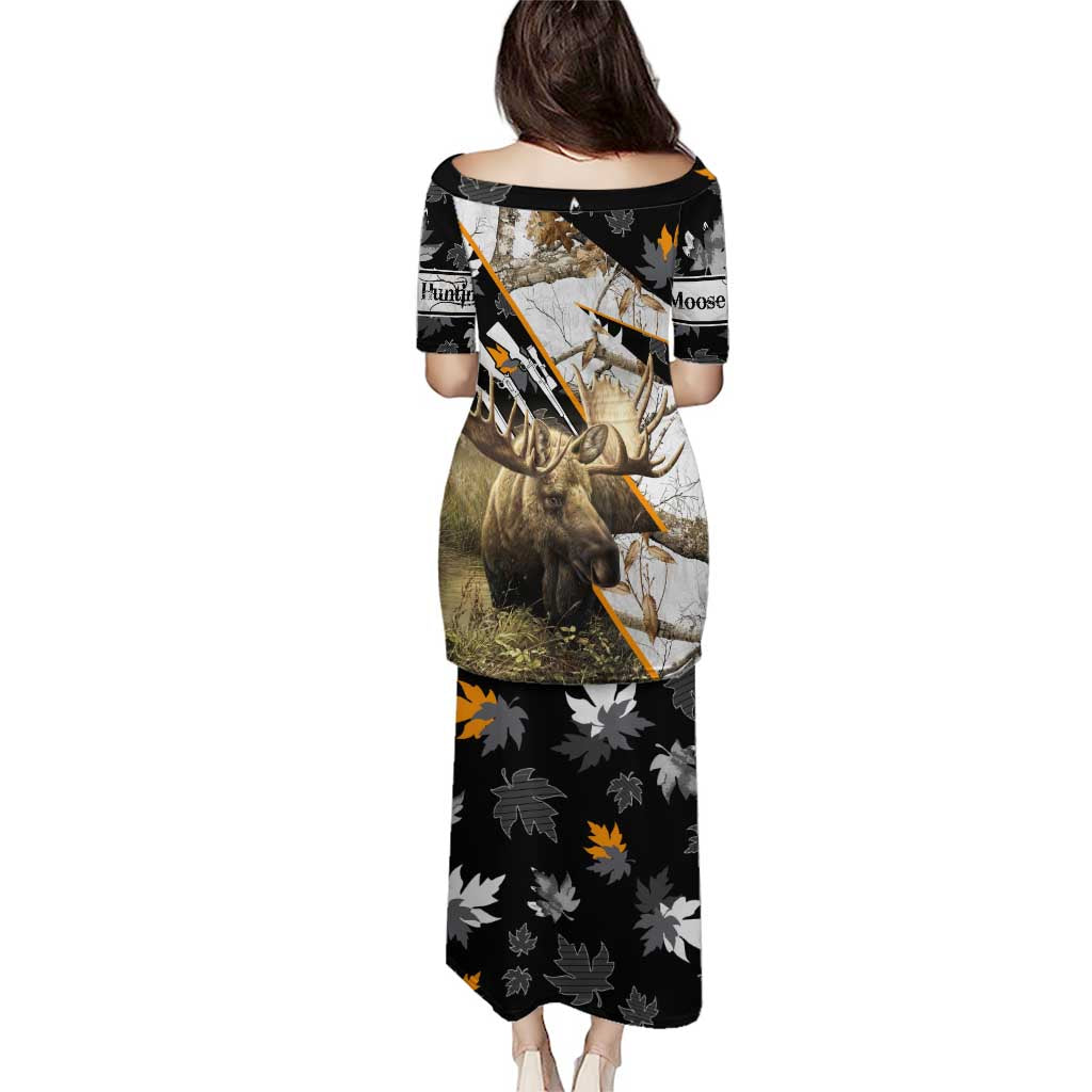 Personalized Moose Hunting Puletasi Autumn Wilderness Adventure Camo