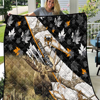 Moose Hunting Quilt Autumn Wilderness Adventure Camo