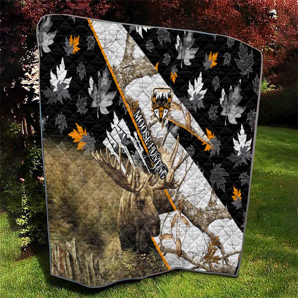 Moose Hunting Quilt Autumn Wilderness Adventure Camo