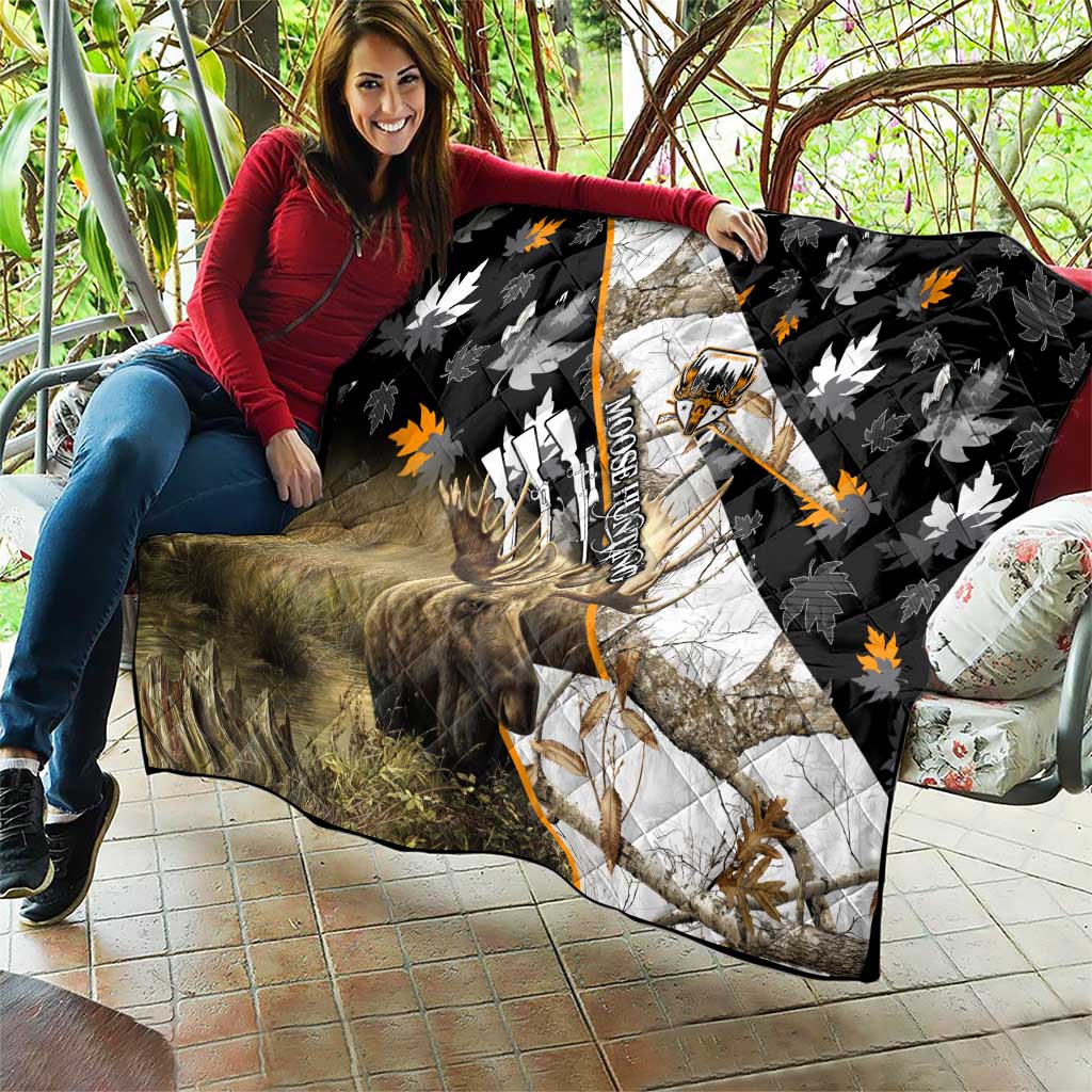 Moose Hunting Quilt Autumn Wilderness Adventure Camo