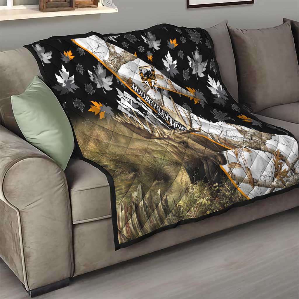Moose Hunting Quilt Autumn Wilderness Adventure Camo