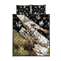 Moose Hunting Quilt Bed Set Autumn Wilderness Adventure Camo
