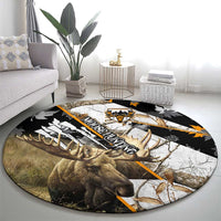 Moose Hunting Round Carpet Autumn Wilderness Adventure Camo