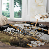 Moose Hunting Round Carpet Autumn Wilderness Adventure Camo