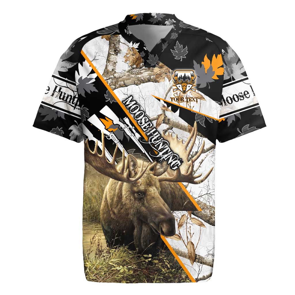 Personalized Moose Hunting Rugby Jersey Autumn Wilderness Adventure Camo