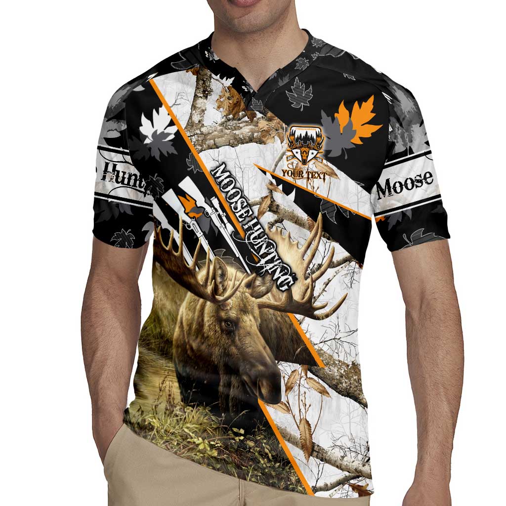 Personalized Moose Hunting Rugby Jersey Autumn Wilderness Adventure Camo