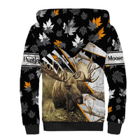 Personalized Moose Hunting Sherpa Hoodie Autumn Wilderness Adventure Camo
