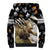 Personalized Moose Hunting Sherpa Hoodie Autumn Wilderness Adventure Camo