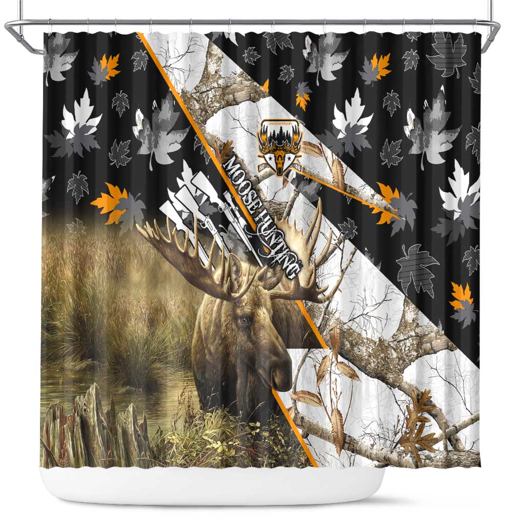 Moose Hunting Shower Curtain Autumn Wilderness Adventure Camo