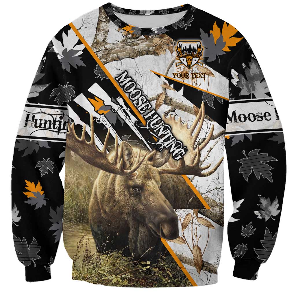 Personalized Moose Hunting Sweatshirt Autumn Wilderness Adventure Camo