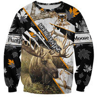 Personalized Moose Hunting Sweatshirt Autumn Wilderness Adventure Camo