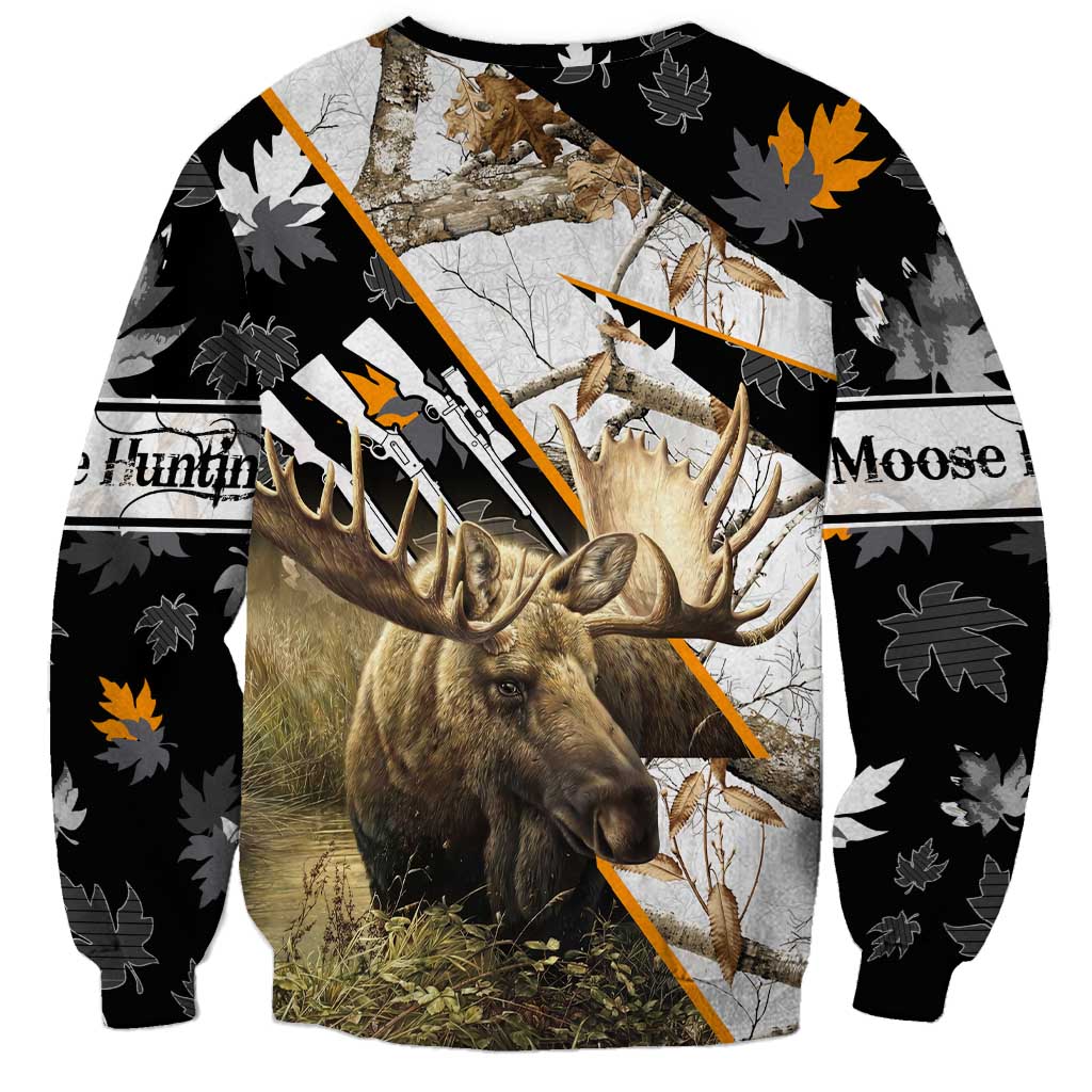 Personalized Moose Hunting Sweatshirt Autumn Wilderness Adventure Camo
