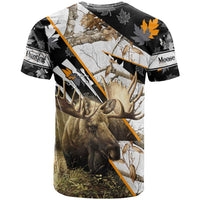 Personalized Moose Hunting T Shirt Autumn Wilderness Adventure Camo