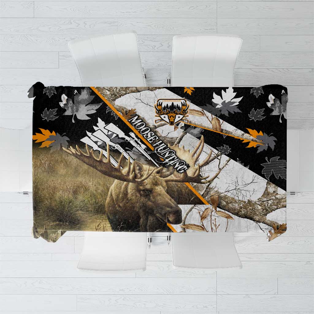 Moose Hunting Tablecloth Autumn Wilderness Adventure Camo