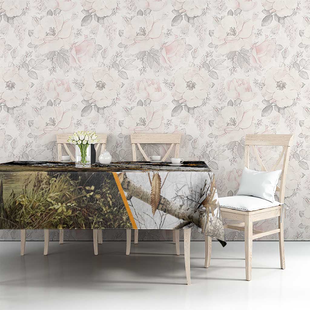 Moose Hunting Tablecloth Autumn Wilderness Adventure Camo