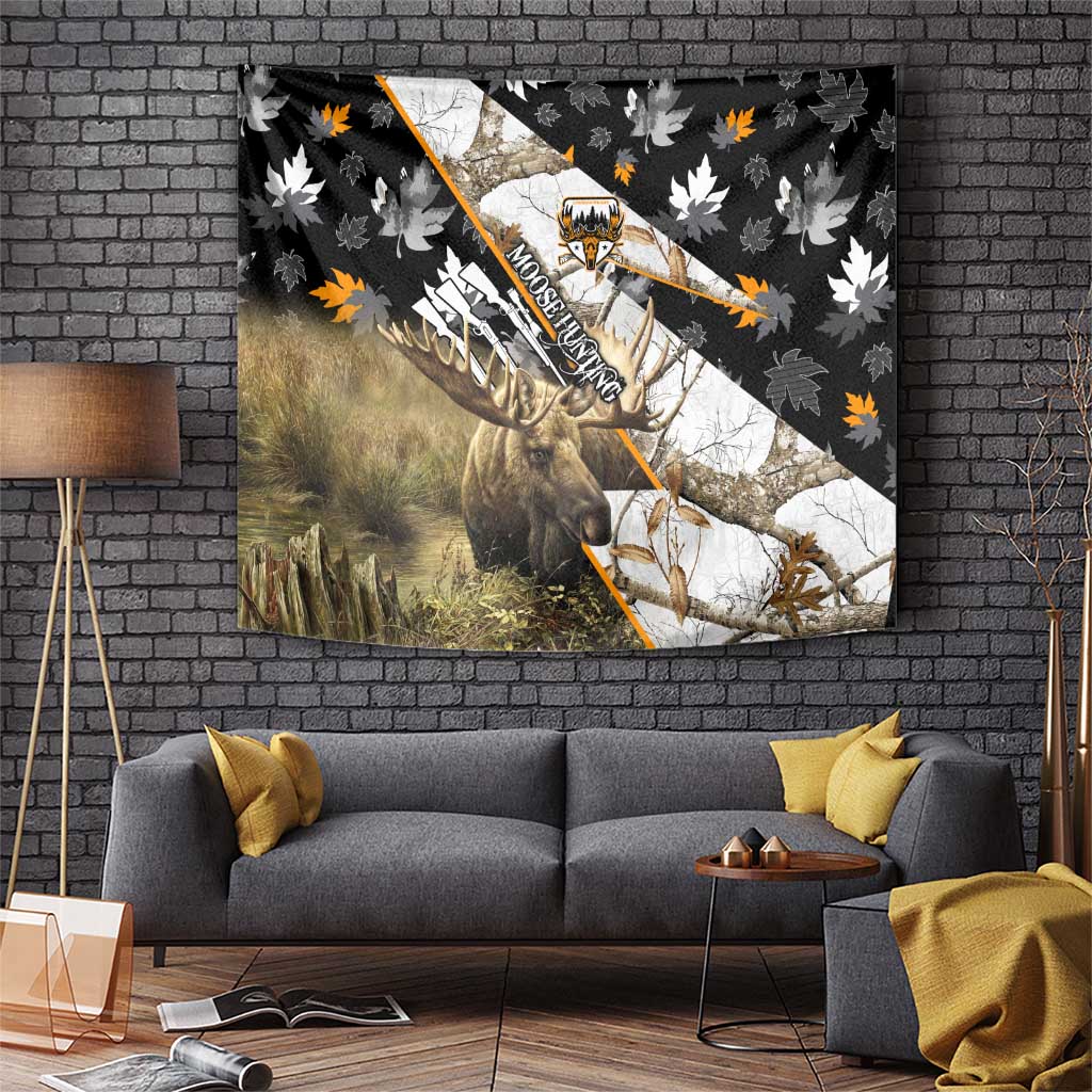 Moose Hunting Tapestry Autumn Wilderness Adventure Camo