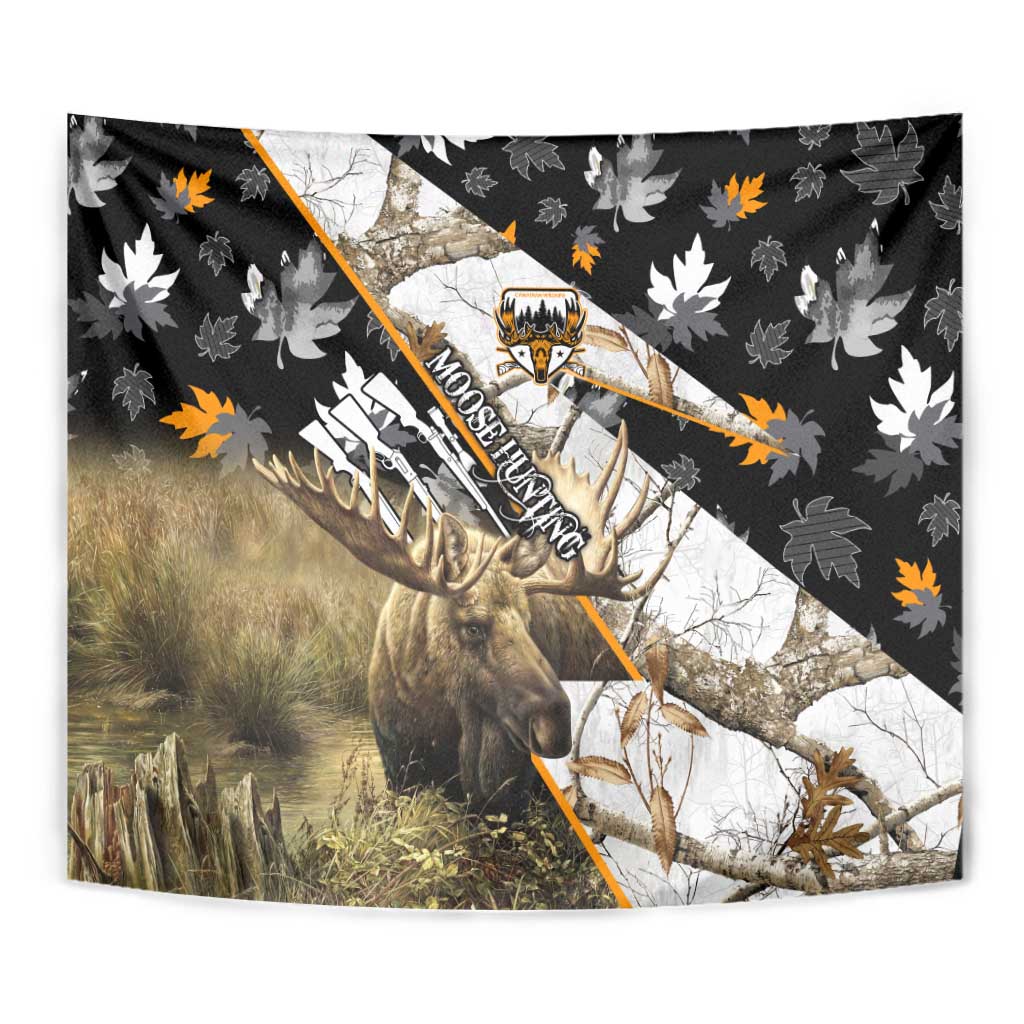 Moose Hunting Tapestry Autumn Wilderness Adventure Camo