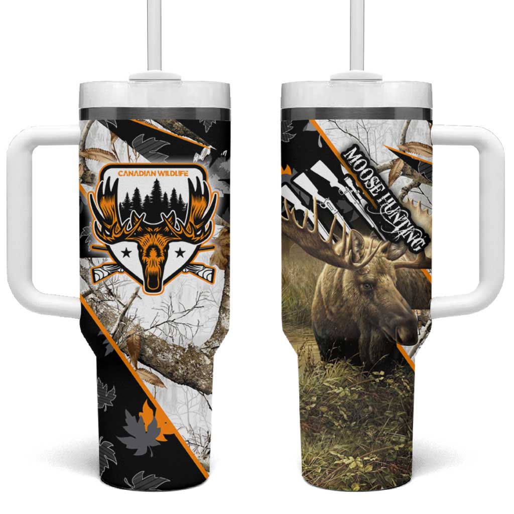 Moose Hunting Tumbler With Handle Autumn Wilderness Adventure Camo