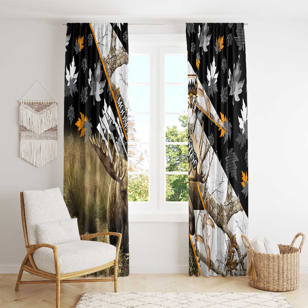 Moose Hunting Window Curtain Autumn Wilderness Adventure Camo