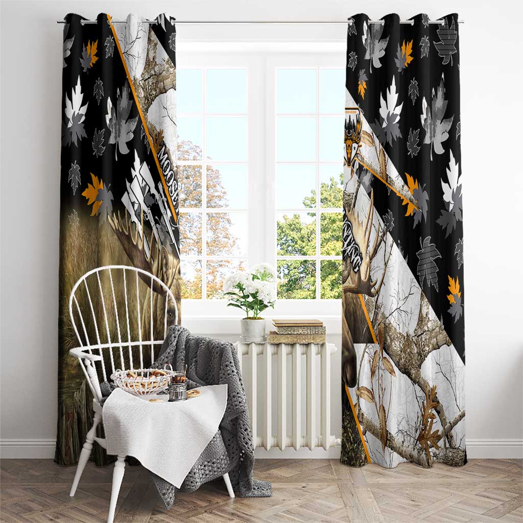 Moose Hunting Window Curtain Autumn Wilderness Adventure Camo