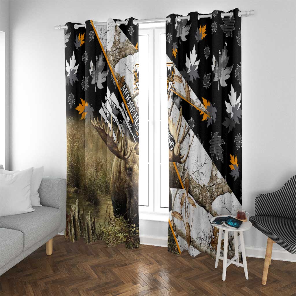 Moose Hunting Window Curtain Autumn Wilderness Adventure Camo