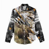 Personalized Moose Hunting Women Casual Shirt Autumn Wilderness Adventure Camo