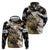 Personalized Moose Hunting Zip Hoodie Autumn Wilderness Adventure Camo