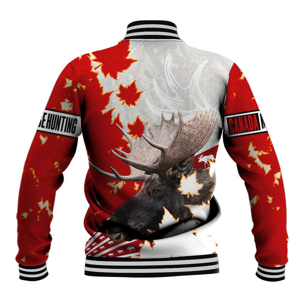 Moose Hunting Baseball Jacket Canada Maple Leaf