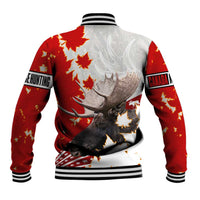 Moose Hunting Baseball Jacket Canada Maple Leaf