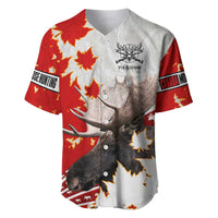 Moose Hunting Baseball Jersey Canada Maple Leaf
