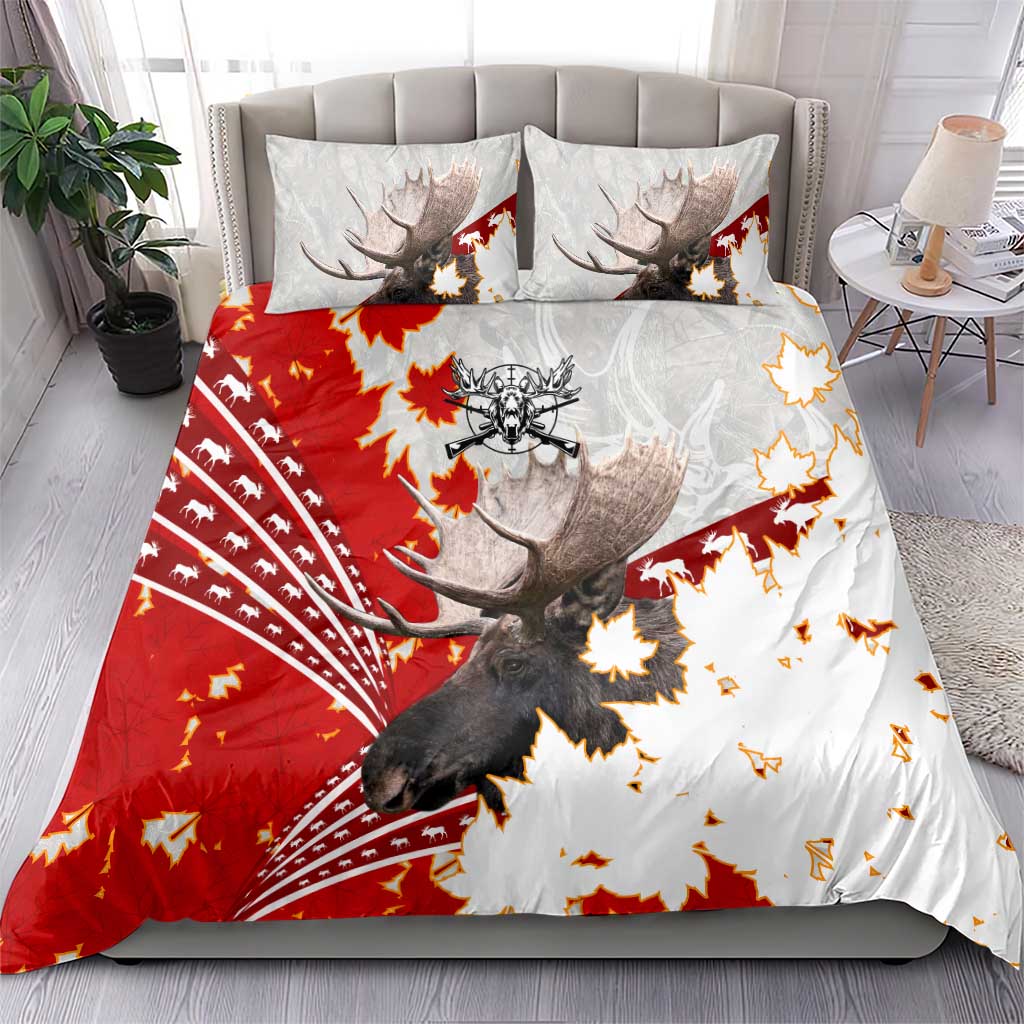 Moose Hunting Bedding Set Canada Maple Leaf