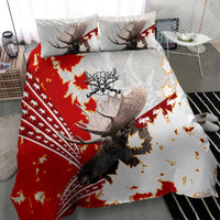 Moose Hunting Bedding Set Canada Maple Leaf