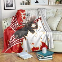 Moose Hunting Blanket Canada Maple Leaf